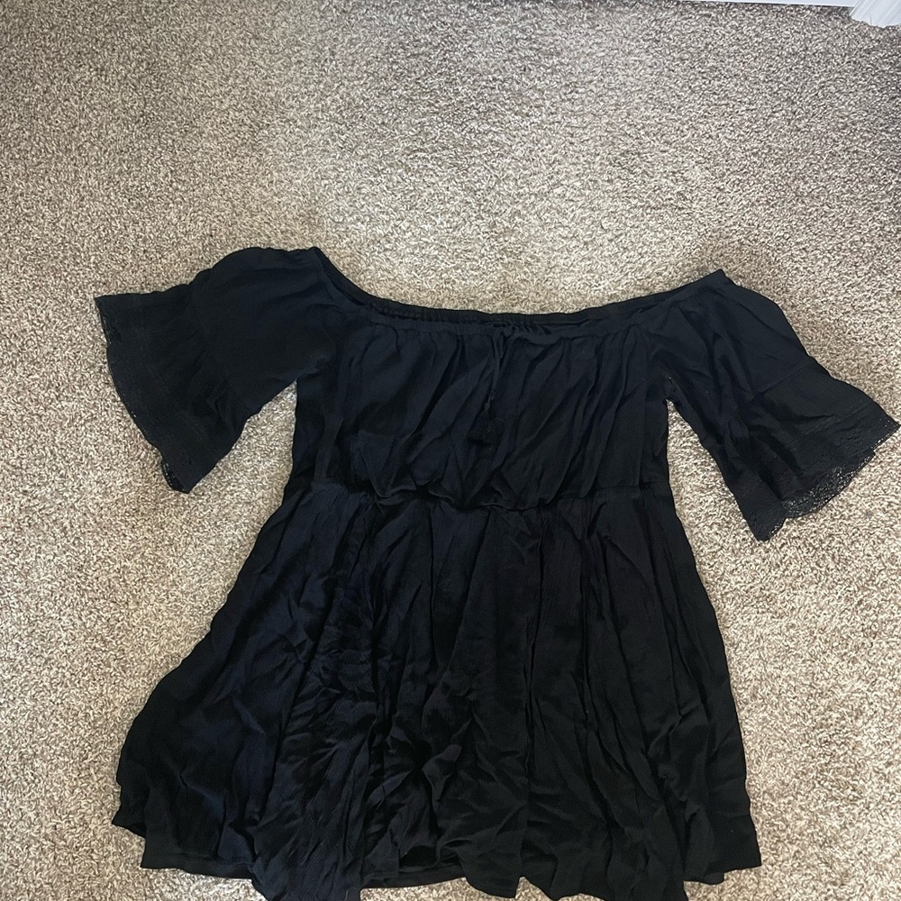 torrid Black Off-Shoulder Peasant Tunic